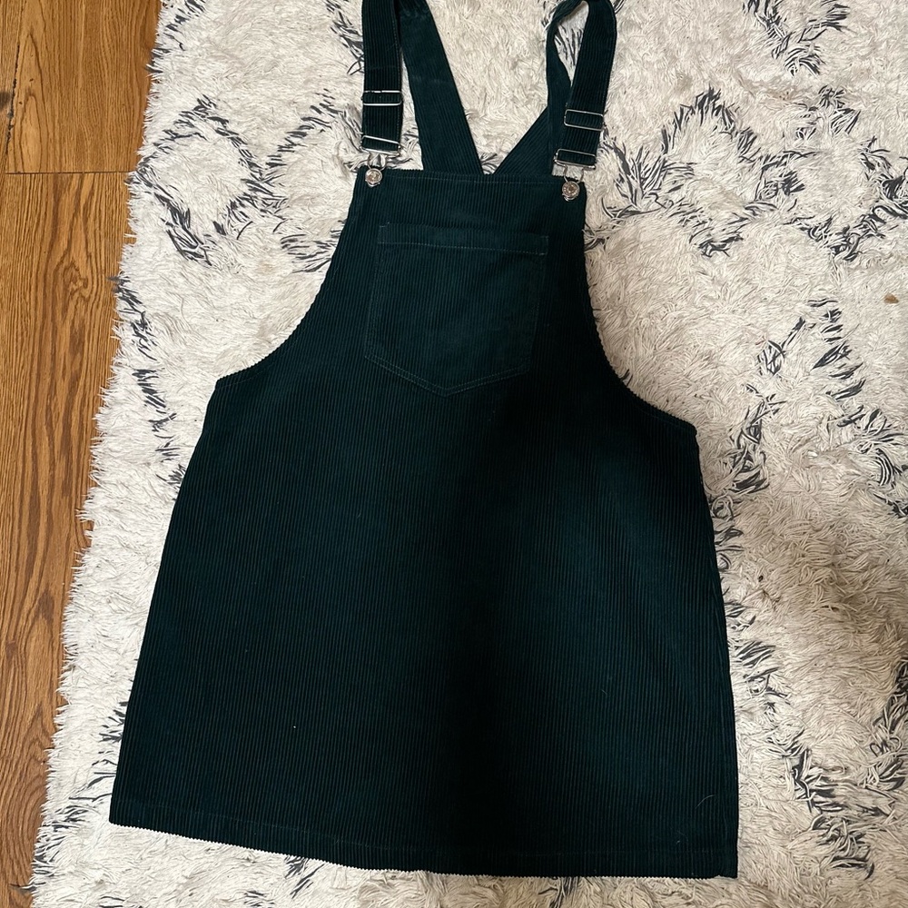 Corduroy overall mini dress
